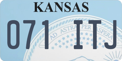 KS license plate 071ITJ