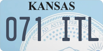 KS license plate 071ITL