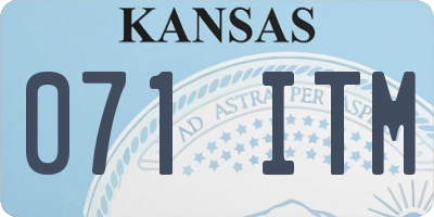 KS license plate 071ITM