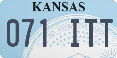 KS license plate 071ITT