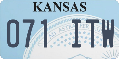 KS license plate 071ITW