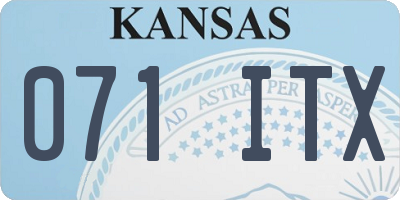 KS license plate 071ITX