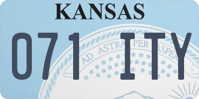 KS license plate 071ITY