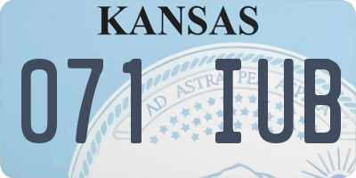 KS license plate 071IUB