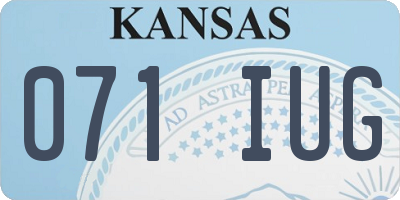 KS license plate 071IUG