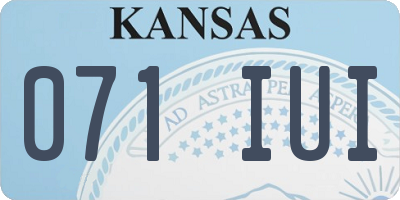KS license plate 071IUI