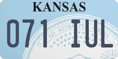 KS license plate 071IUL