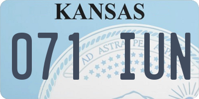KS license plate 071IUN