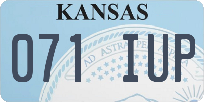 KS license plate 071IUP
