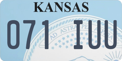 KS license plate 071IUU