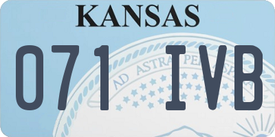 KS license plate 071IVB