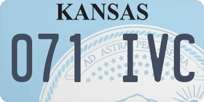 KS license plate 071IVC