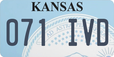 KS license plate 071IVD