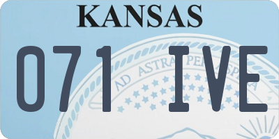 KS license plate 071IVE