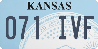 KS license plate 071IVF