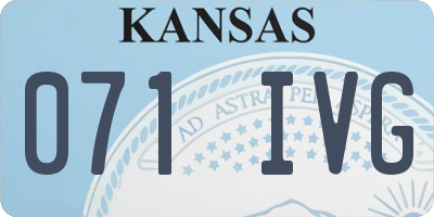 KS license plate 071IVG