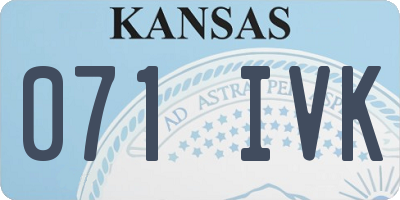 KS license plate 071IVK