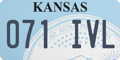 KS license plate 071IVL