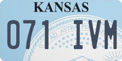 KS license plate 071IVM