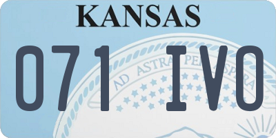 KS license plate 071IVO
