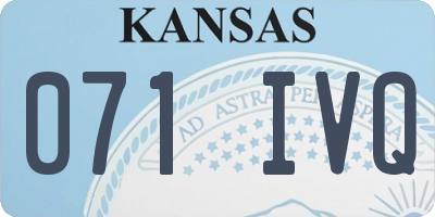 KS license plate 071IVQ