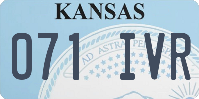 KS license plate 071IVR