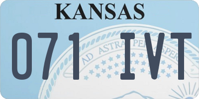 KS license plate 071IVT