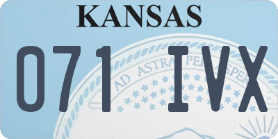 KS license plate 071IVX