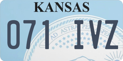 KS license plate 071IVZ