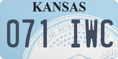 KS license plate 071IWC