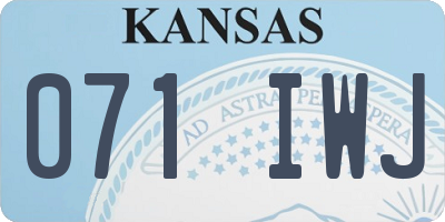 KS license plate 071IWJ