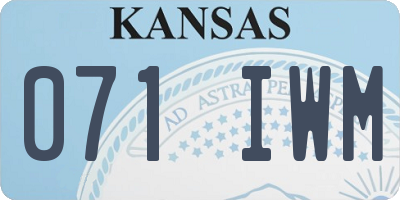 KS license plate 071IWM