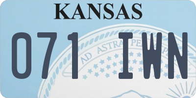 KS license plate 071IWN