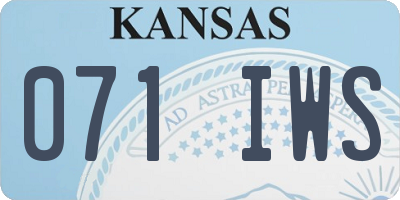 KS license plate 071IWS