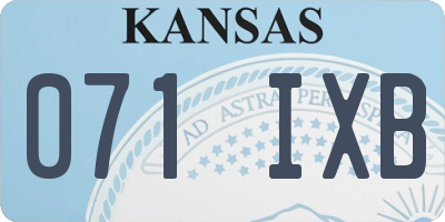 KS license plate 071IXB