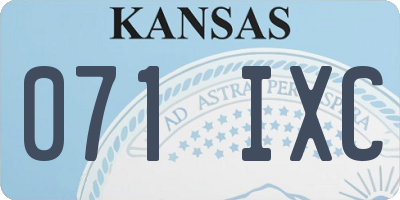 KS license plate 071IXC