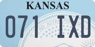 KS license plate 071IXD