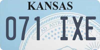 KS license plate 071IXE