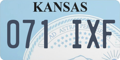 KS license plate 071IXF
