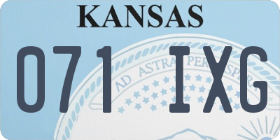 KS license plate 071IXG