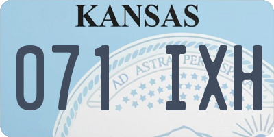 KS license plate 071IXH