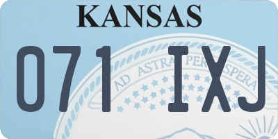 KS license plate 071IXJ