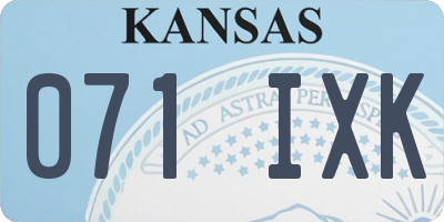 KS license plate 071IXK
