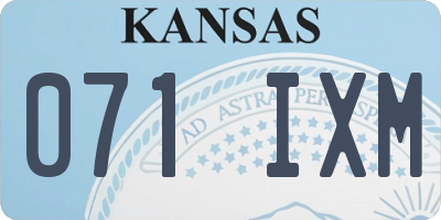 KS license plate 071IXM