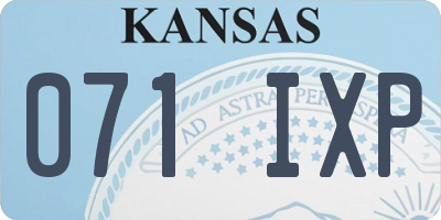KS license plate 071IXP