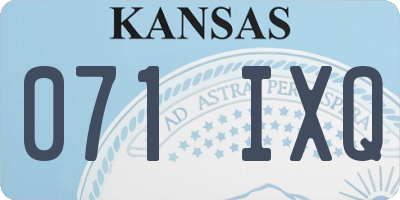 KS license plate 071IXQ