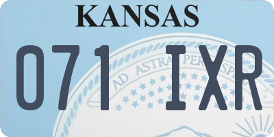 KS license plate 071IXR