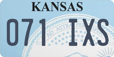 KS license plate 071IXS