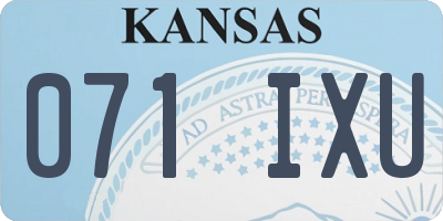 KS license plate 071IXU