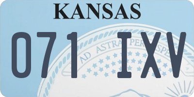 KS license plate 071IXV